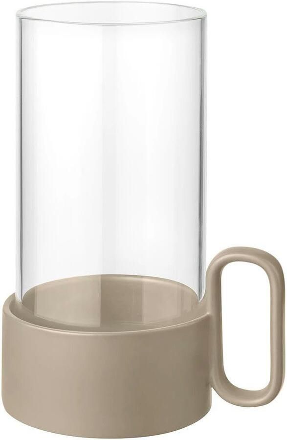 BLOMUS Kandelaar Windlicht YURAGI van steengoed en glas hoogte ca. 21 cm (1 stuk) - Foto 3