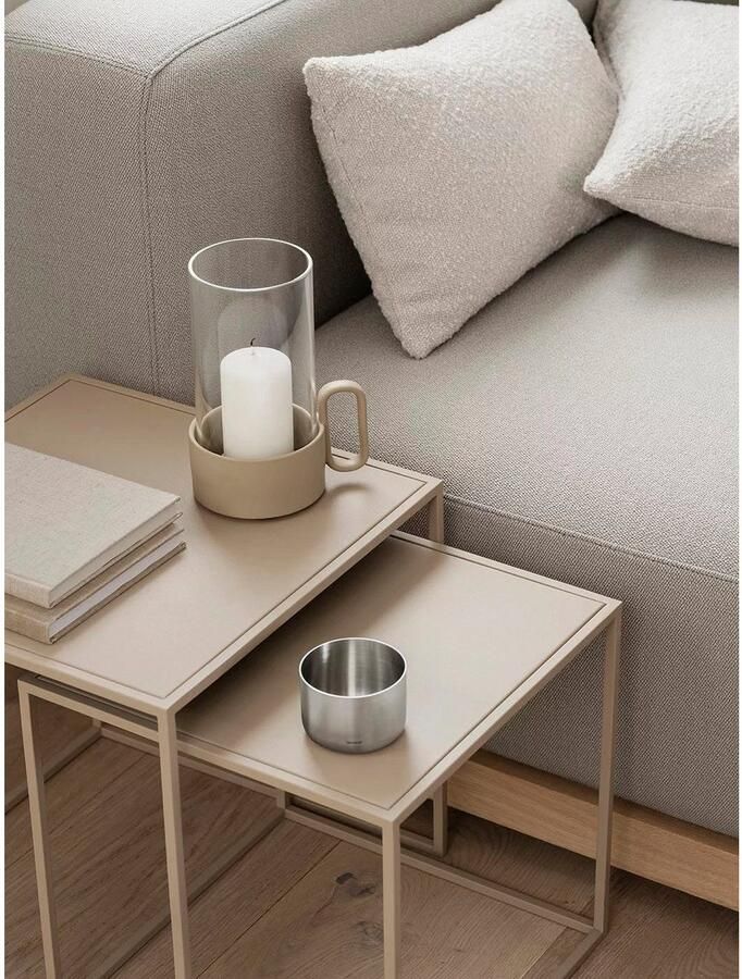 BLOMUS Kandelaar Windlicht YURAGI van steengoed en glas hoogte ca. 21 cm (1 stuk) - Foto 2