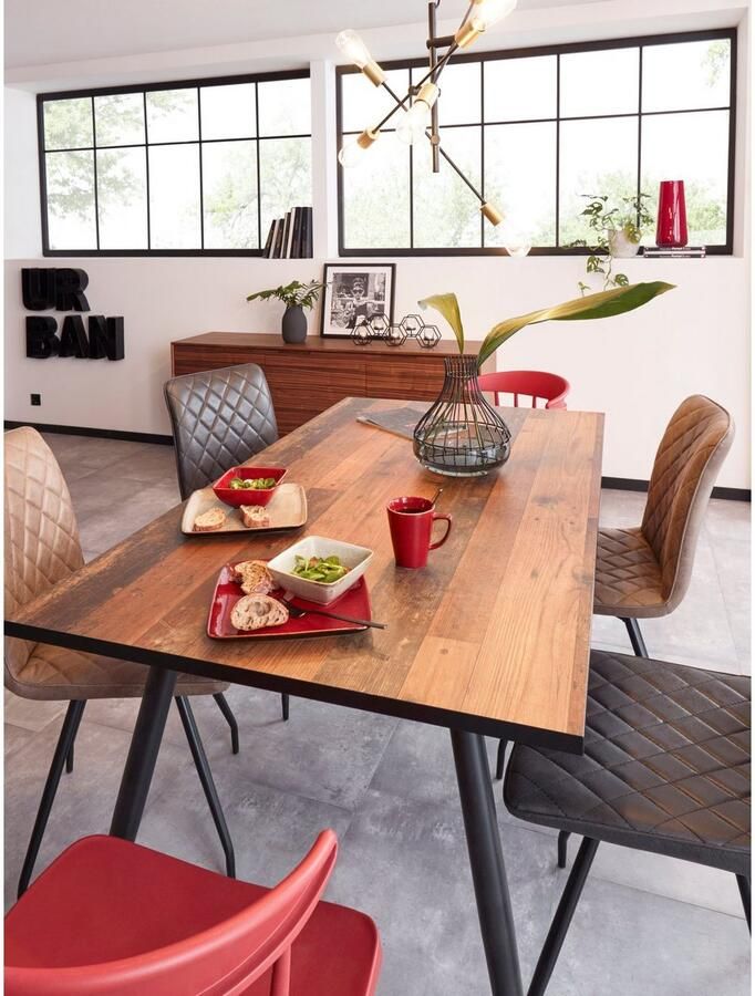 Hela EMOB Eettafel Sinba 160x90 cm-Oldwood Keukentafels Bruin Metaal; Spaanplaat Keukentafels Op voorraad - Foto 3