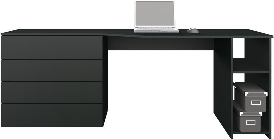 Borchardt Möbel Bureau Vaasa Breedte 196 cm push-to-openfunctie