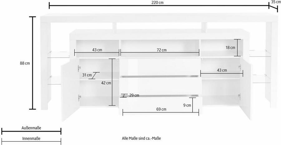 Borchardt Möbel Dressoir ROSARIO Breedte 220 cm - Foto 5