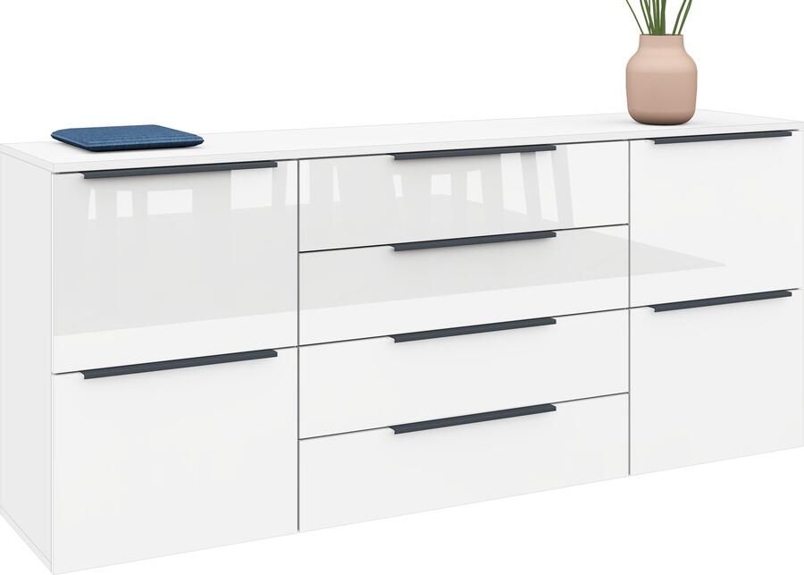 Borchardt Möbel Dressoir Tom Breedte 166 cm verstelbare legplanken gelakte alu-profielgrepen - Foto 5