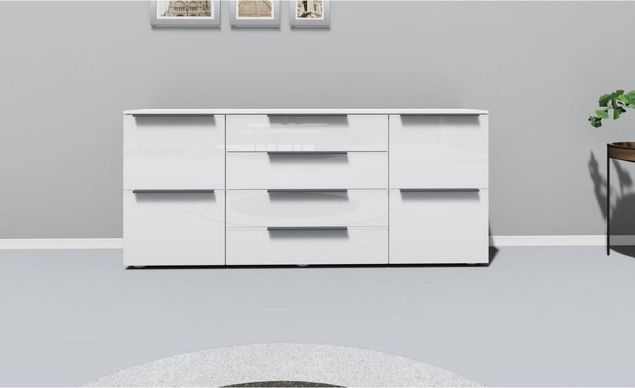 Borchardt Möbel Dressoir Tom Breedte 166 cm verstelbare legplanken gelakte alu-profielgrepen - Foto 3