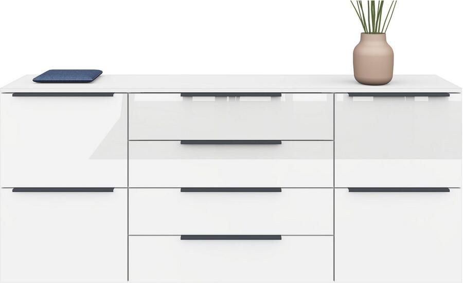 Borchardt Möbel Dressoir Tom Breedte 166 cm verstelbare legplanken gelakte alu-profielgrepen - Foto 1