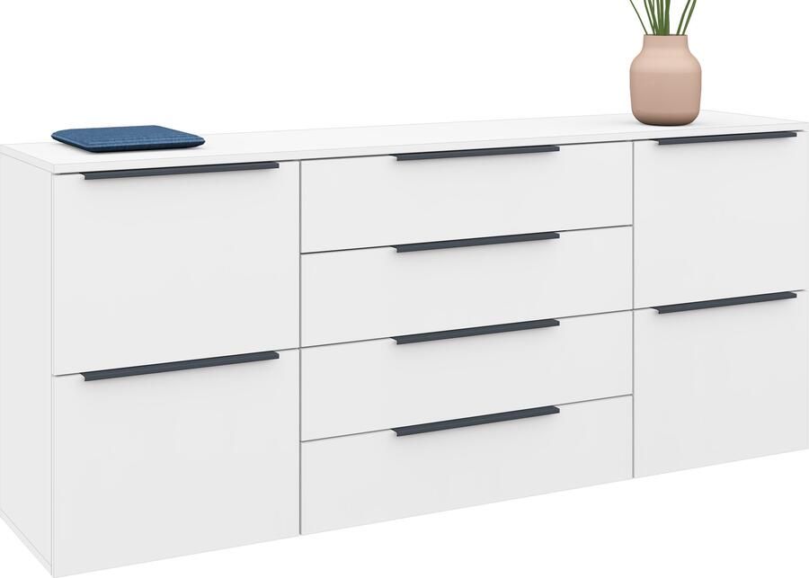 Borchardt Möbel Dressoir Tom Breedte 166 cm verstelbare legplanken gelakte alu-profielgrepen