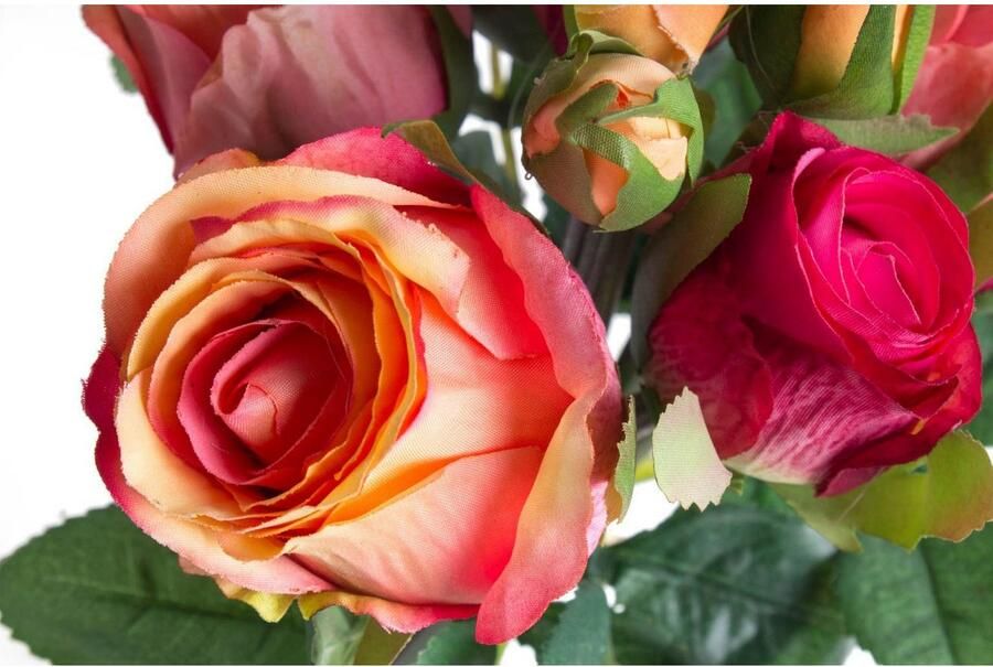Botanic-Haus Kunstbloem Bos rozen met 5 rozen en 3 knoppen (1 stuk) - Foto 3