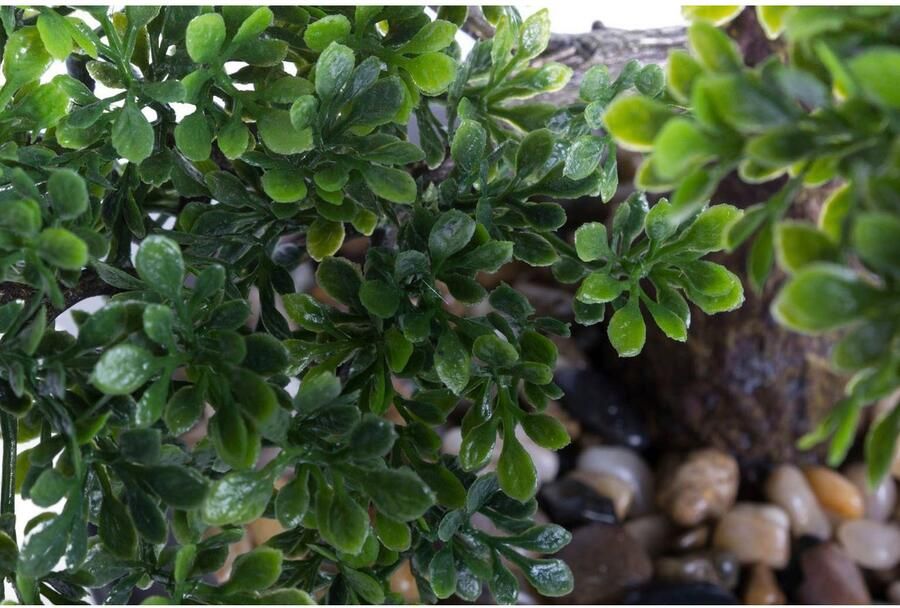 Emerald Kunstplant in bruine pot Ficus minibonsai 43 cm - Foto 2