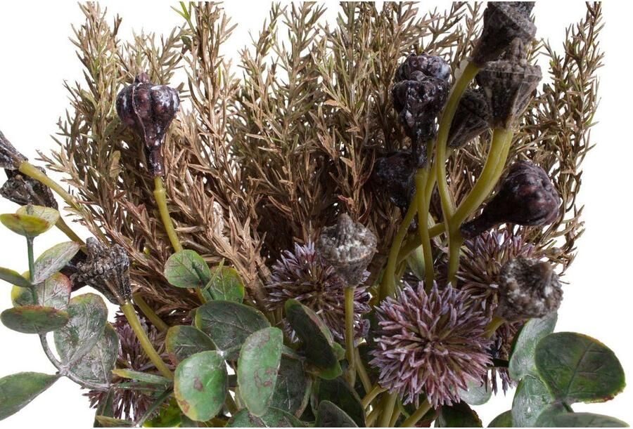 Botanic-Haus Kunsttak Eucalyptustakken met kogeldistels (1 stuk) - Foto 2