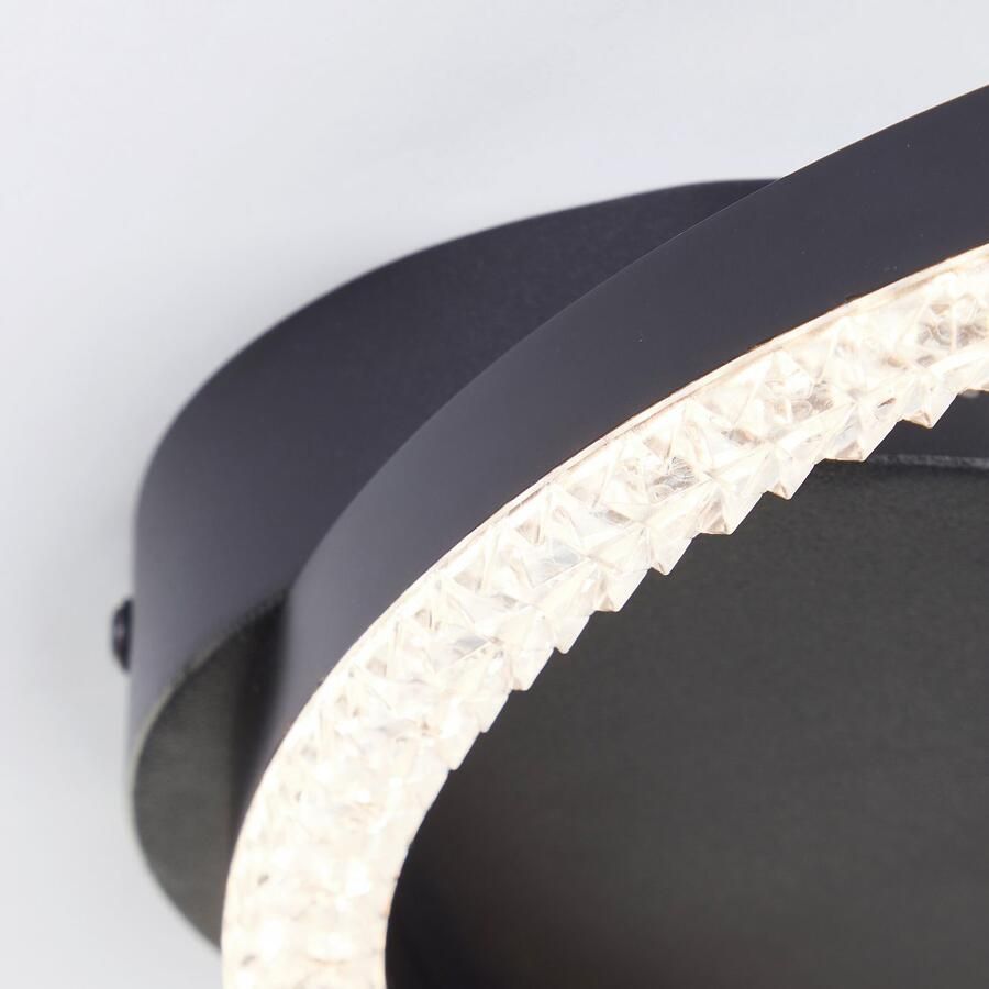 BreLight Led-plafondlamp AURELIA Kristaloptiek Ø 30 cm 1400 lm 3000 K metaal kunststof zwart