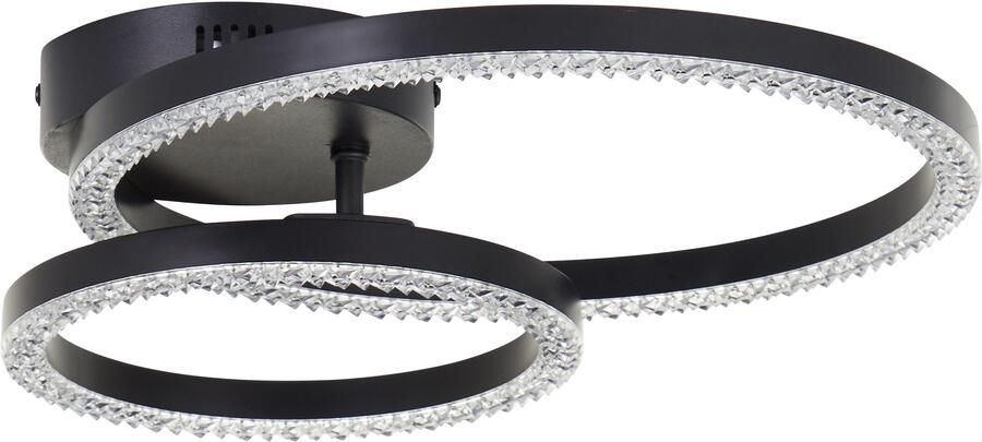 BreLight Led-plafondlamp AURELIA Kristaloptiek 30 x 40 cm 2300 lm 3000 K draaibaar zwart - Foto 5