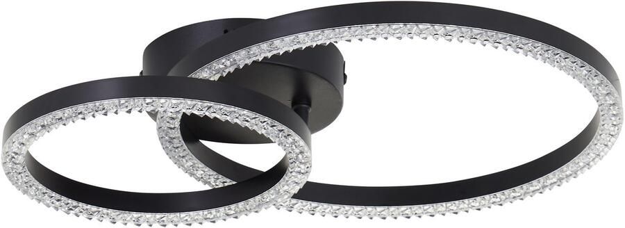 BreLight Led-plafondlamp AURELIA Kristaloptiek 30 x 40 cm 2300 lm 3000 K draaibaar zwart - Foto 3