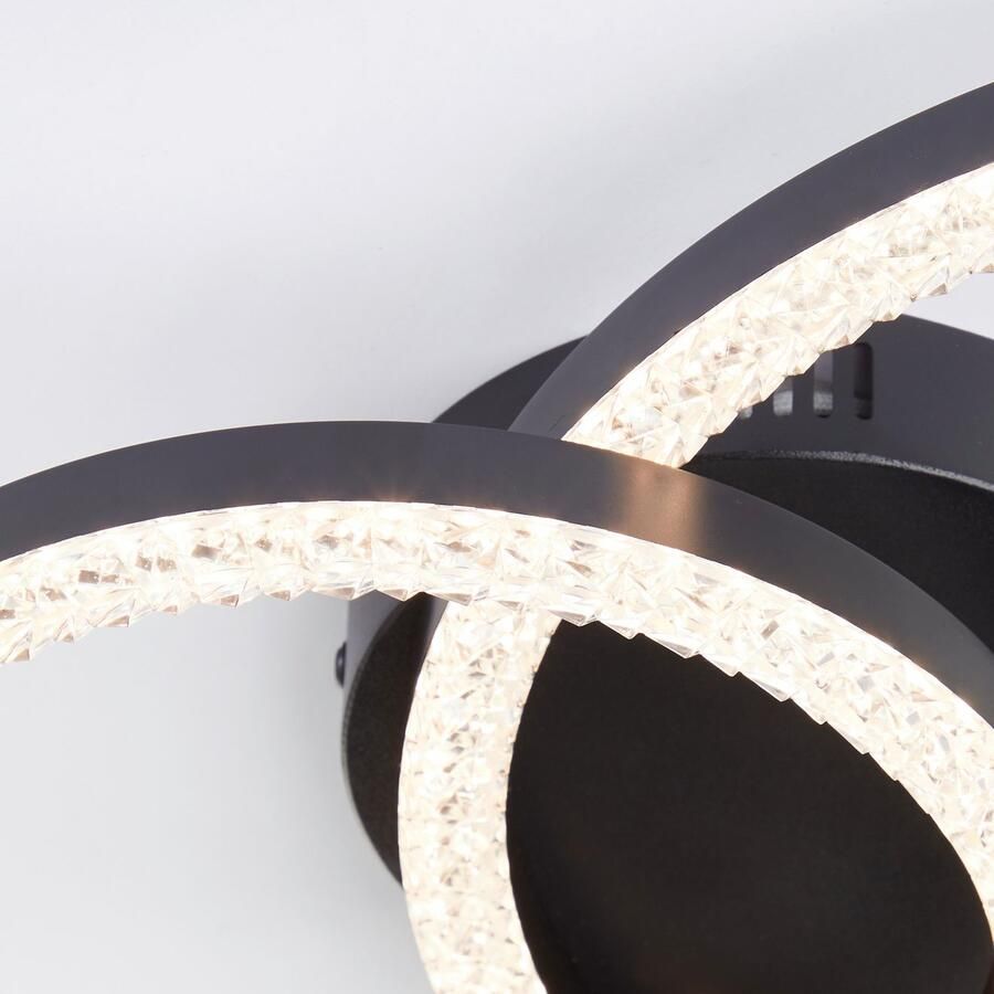 BreLight Led-plafondlamp AURELIA Kristaloptiek 30 x 40 cm 2300 lm 3000 K draaibaar zwart