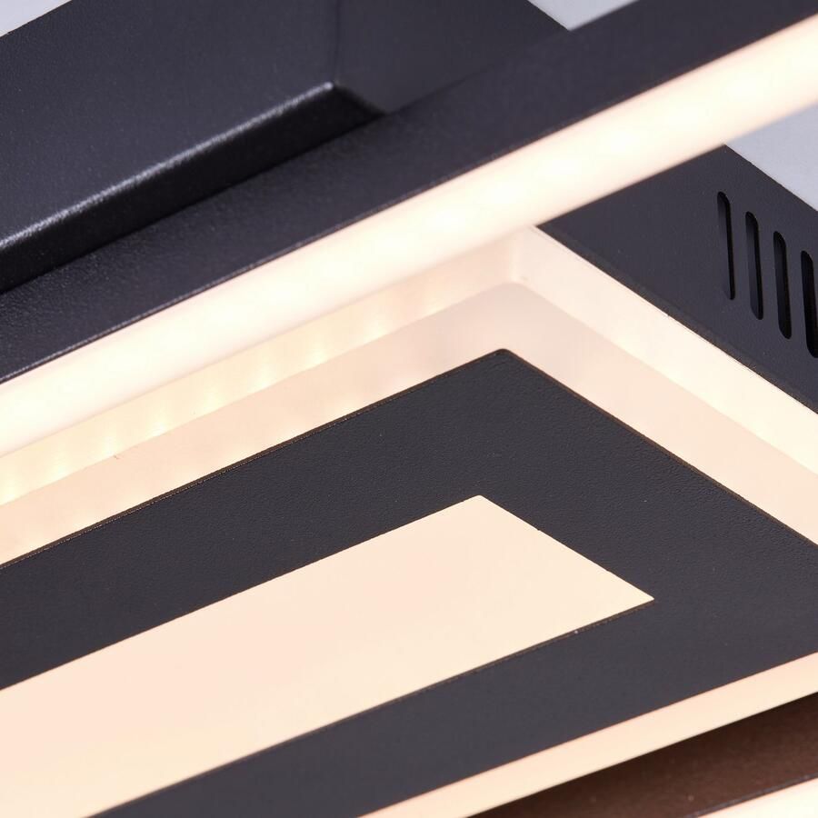 BreLight Led-plafondlamp Besson 55 x 16 cm 2900 lm 3000 k metaal kunststof zwart