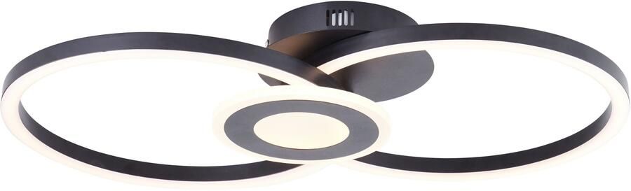 BreLight Led-plafondlamp Bray 30 x 52 cm 2900 lm 3000 k warmwit metaal zwart - Foto 9