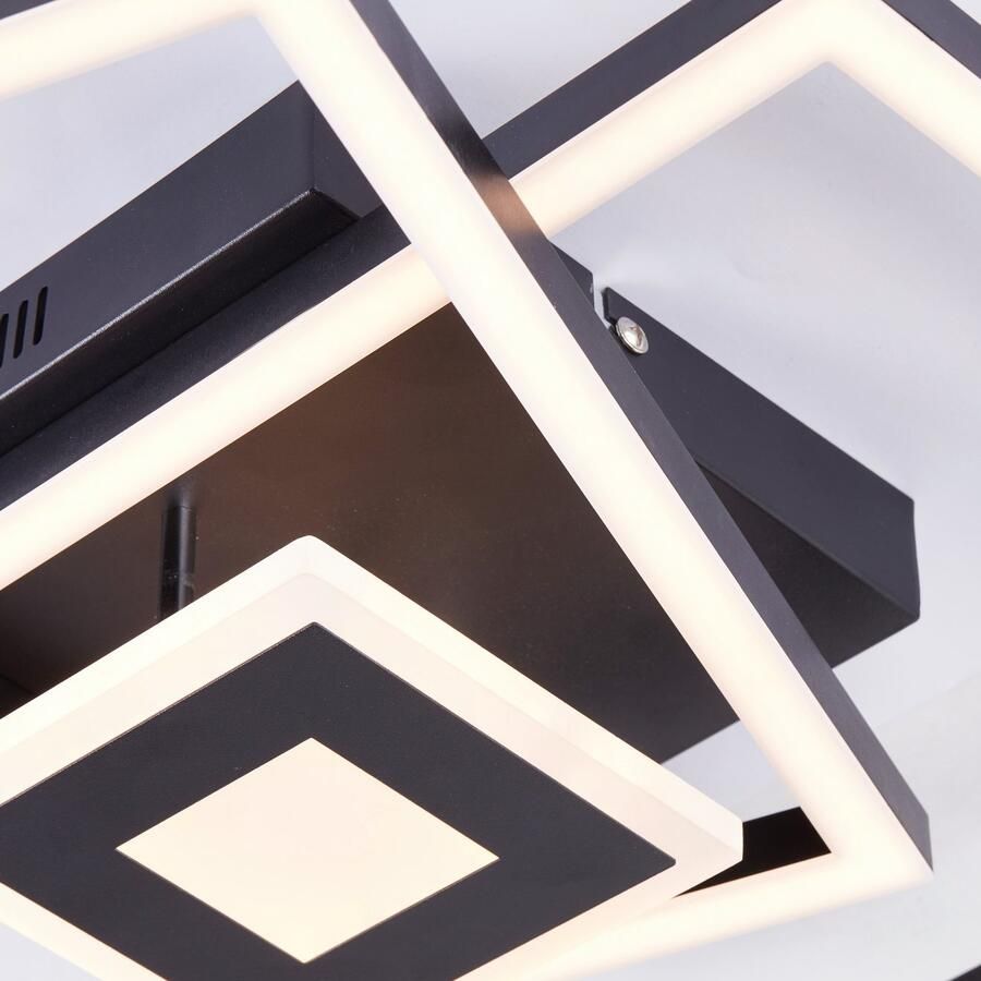 BreLight Led-plafondlamp Bray 40 x 40 cm 2900 lm 3000k warmwit draaibaar zwart - Foto 2