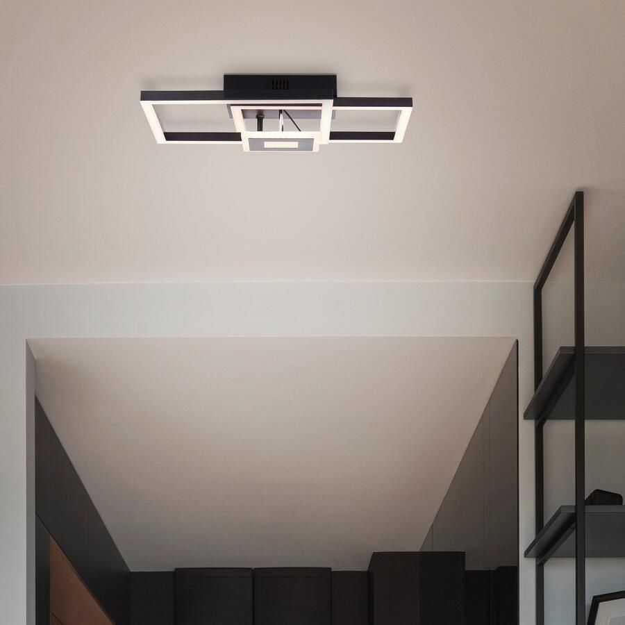 BreLight Led-plafondlamp Bray 40 x 40 cm 2900 lm 3000k warmwit draaibaar zwart - Foto 3