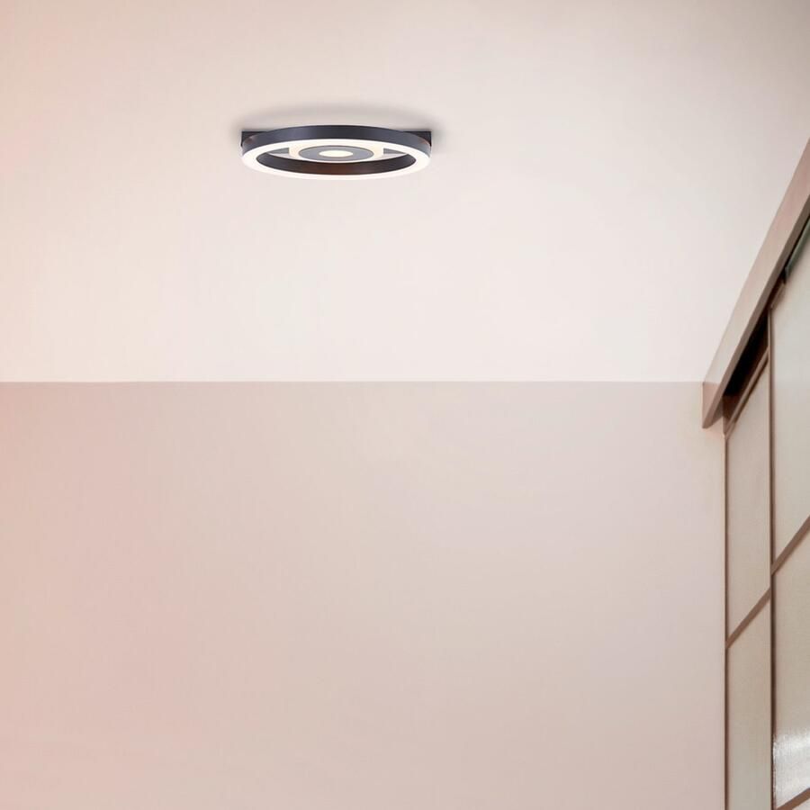 BreLight Led-plafondlamp Maureen 3001 k warmwit metaal zwart