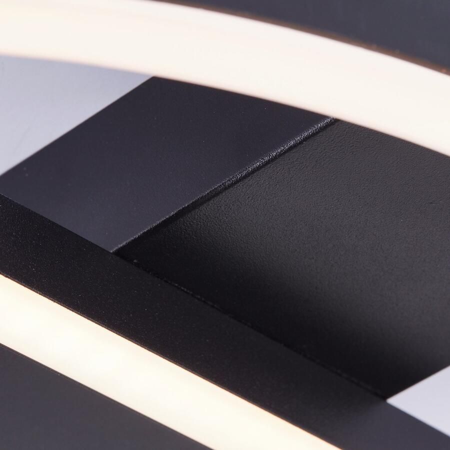 BreLight Led-plafondlamp Maureen 37 x 37 cm 2500 lm 3000 k warmwit metaal zwart