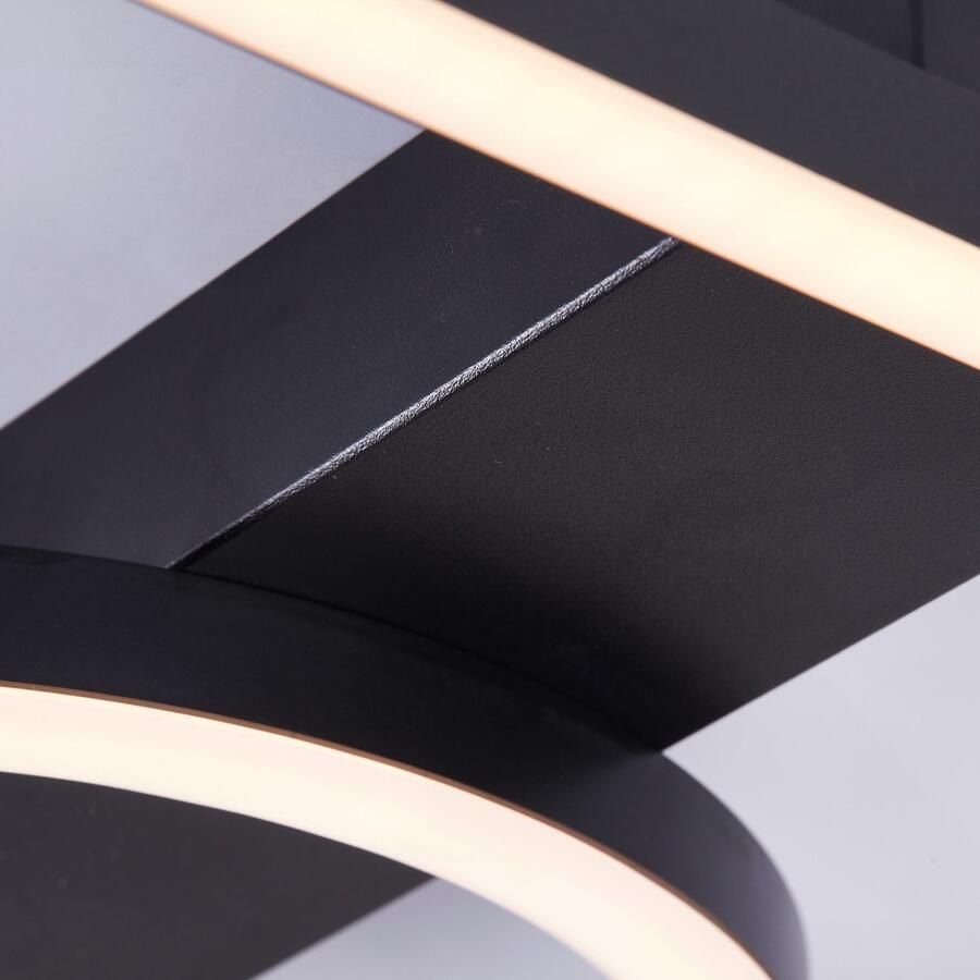 BreLight Led-plafondlamp Maureen 40 x 40 cm 2700 lm 3000 k warmwit metaal zwart