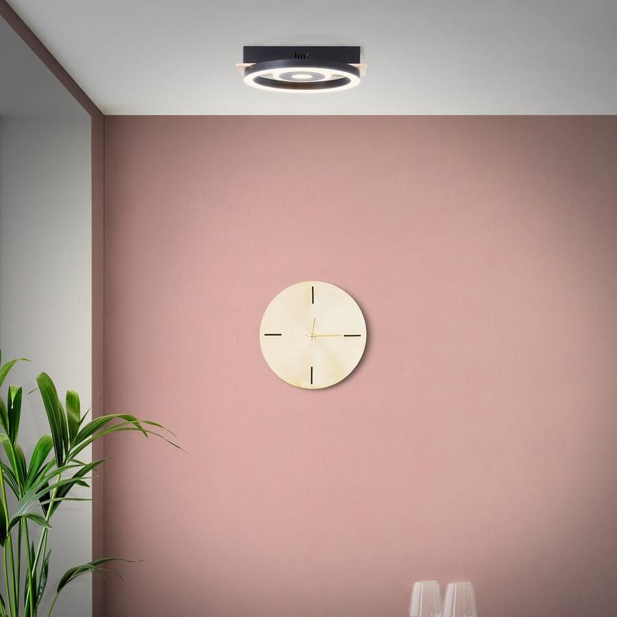 BreLight Led-plafondlamp Maureen met houten accent 22 x 20 cm 1100 lm 3000 k warmwit hout metaal - Foto 3