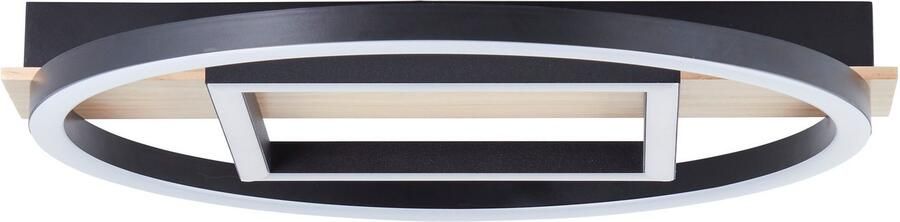 BreLight Led-plafondlamp Maureen met houten accent 37 x 37 cm 2500 lm 3000 k warmwit hout metaal - Foto 5