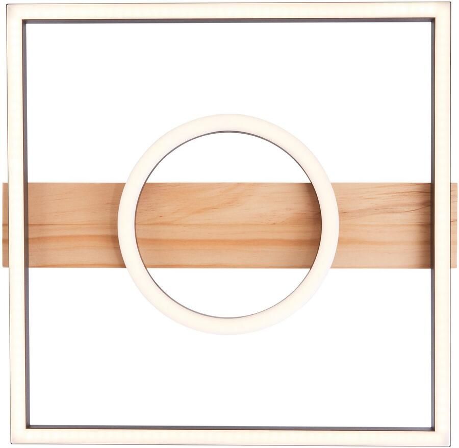 BreLight Led-plafondlamp Maureen met houten accent 40 x 42 cm 2700 lm 3000 k warmwit hout metaal - Foto 4