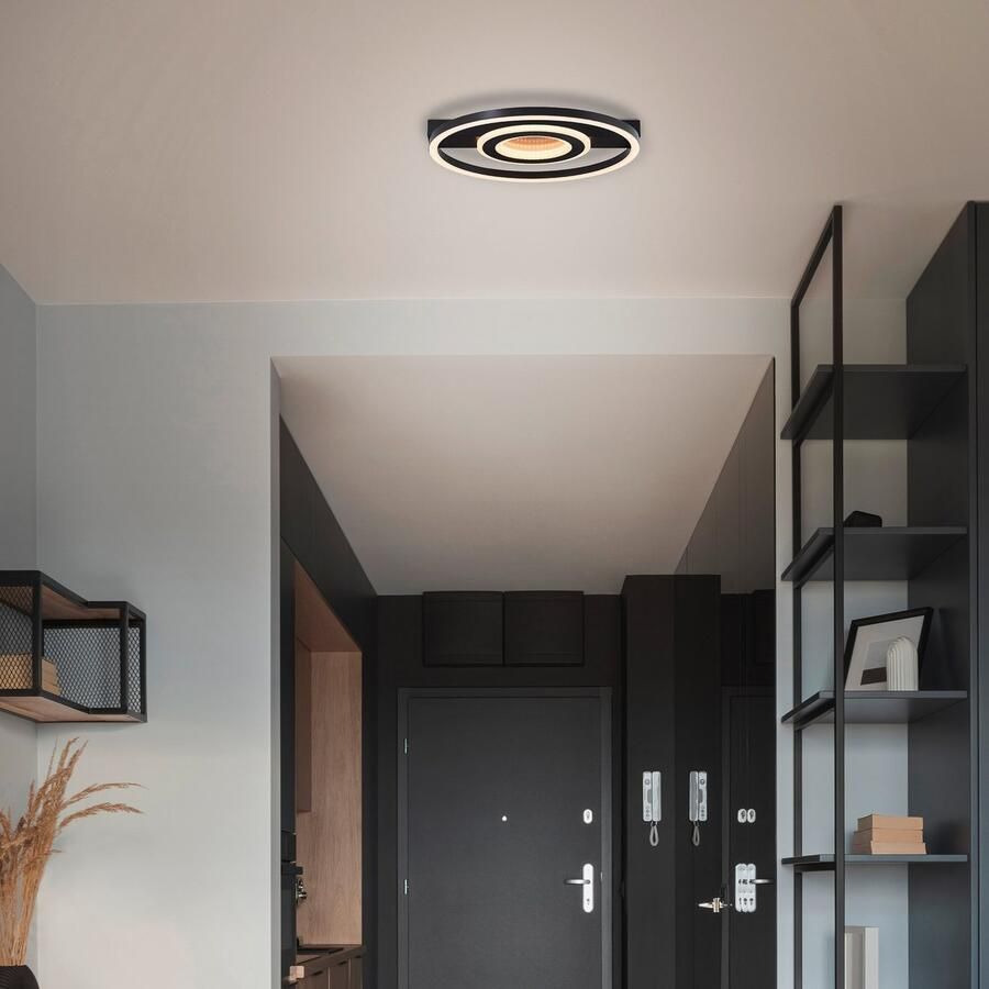 BreLight Led-plafondlamp Queens 37 x 37 cm 2400 lm 3000 k glinsterend effect zwart - Foto 3