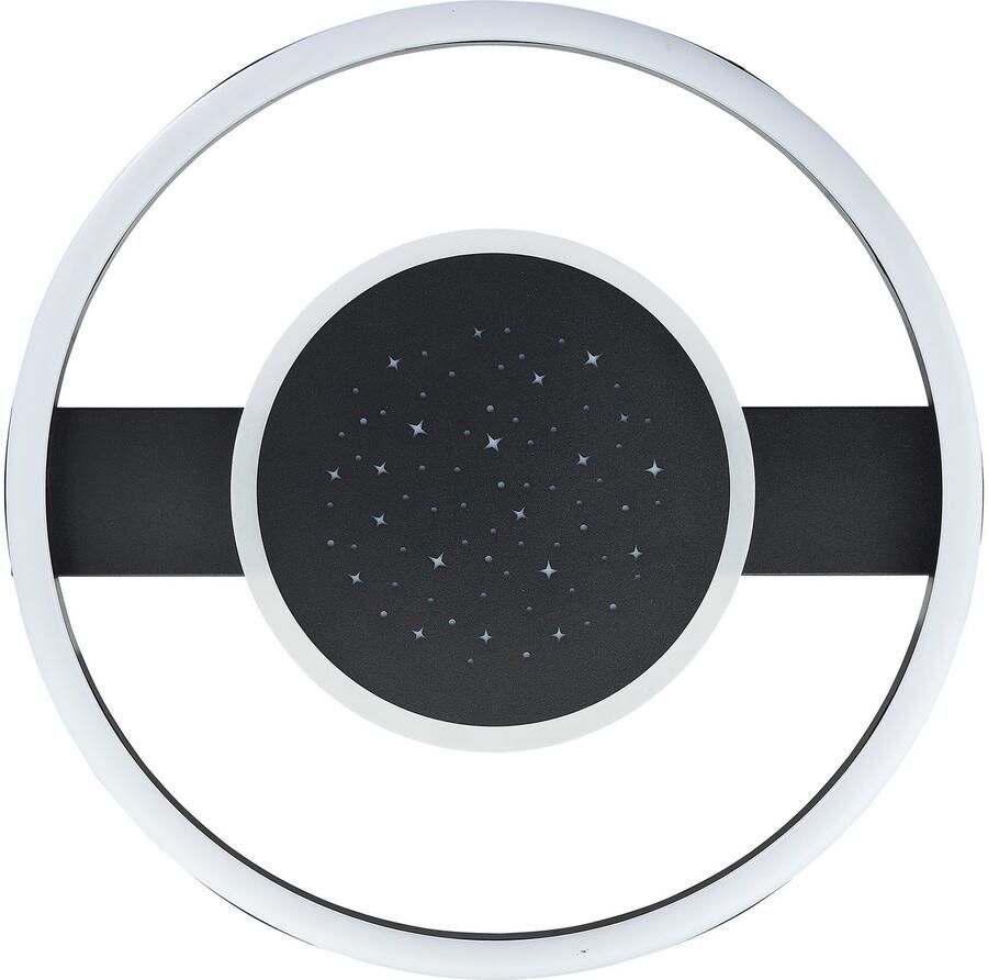 BreLight Led-plafondlamp RENO 37 x 37 cm 2400 lm 3000 k ster glans zwart - Foto 4