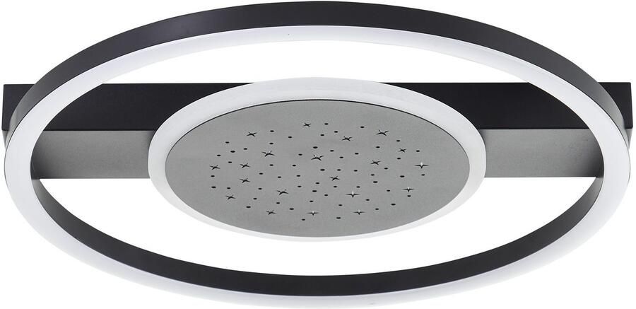 BreLight Led-plafondlamp RENO 37 x 37 cm 2400 lm 3000 k ster glans zwart - Foto 5