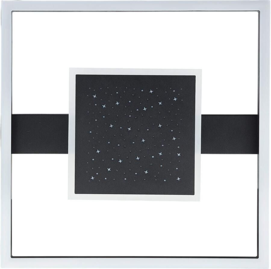 BreLight Led-plafondlamp RENO 37 x 37 cm 3500 lm 3000 k ster glans zwart - Foto 4