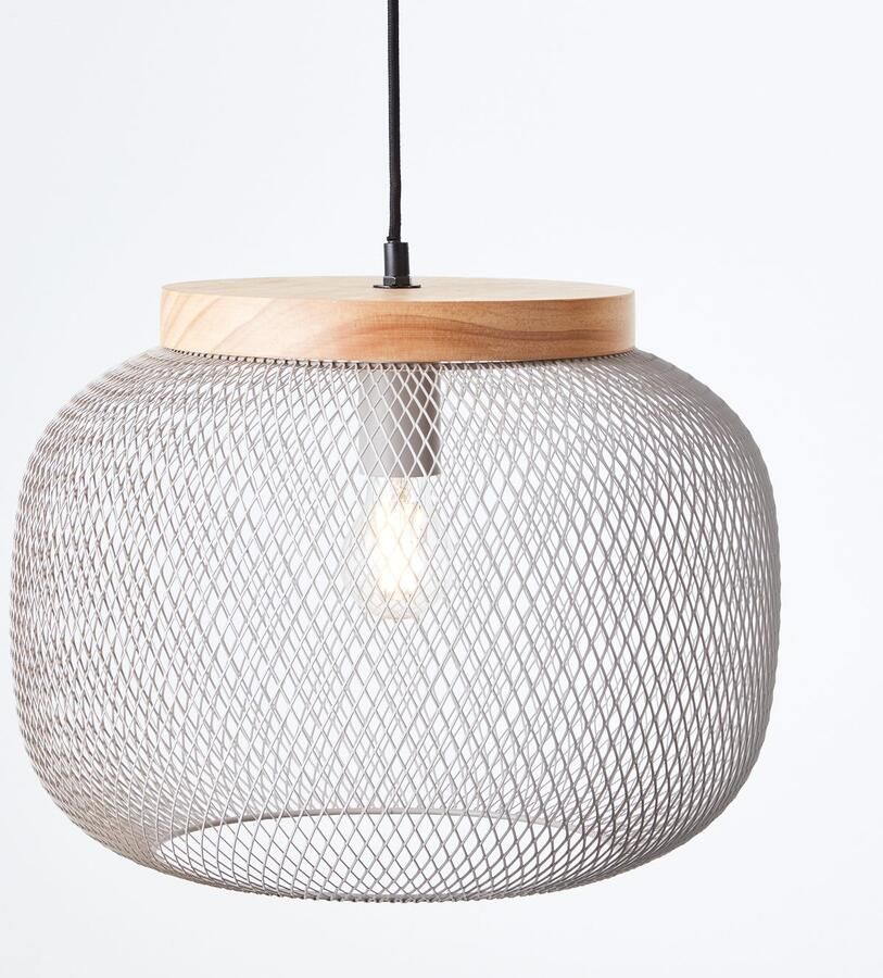 Brilliant Leuchten Hanglamp Giada Hanglamp 40 cm E27 inkortbaar metaal hout (1 stuk) - Foto 3