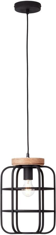 Brilliant Leuchten Hanglamp Gwen 147 cm hoogte ø 25 cm e27 metaal hout antiek hout zwart korund (1 stuk) - Foto 2