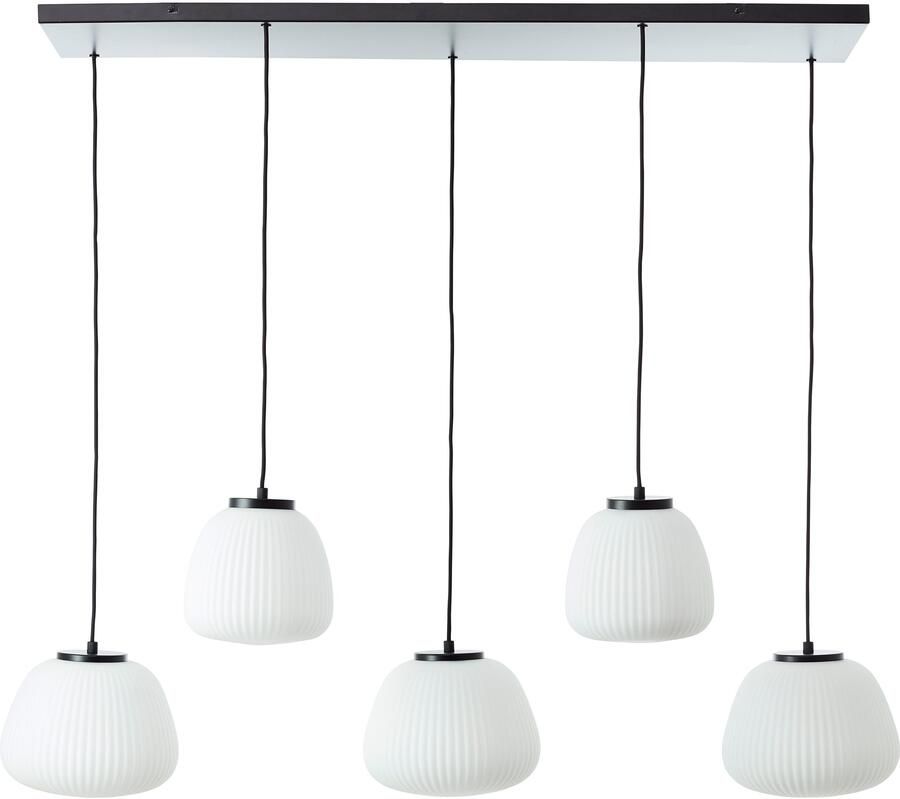 Brilliant Leuchten Hanglamp Kaizen 150 x 125 x 48 cm 5 x e27 inkortbaar geribbeld glas - Foto 4