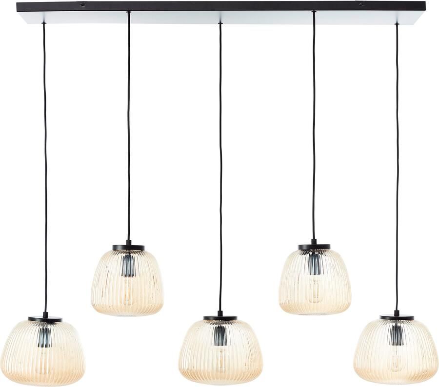 Brilliant Leuchten Hanglamp Kaizen 150 x 125 x 48 cm 5 x e27 inkortbaar geribbeld glas - Foto 3