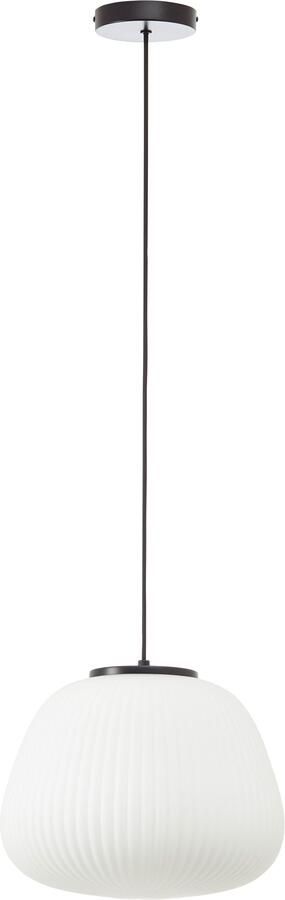 Brilliant Leuchten Hanglamp Kaizen 184 x 35 cm e27 inkortbaar geribbeld glas metaal wit zwart - Foto 3