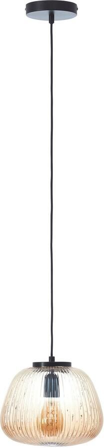 Brilliant Leuchten Hanglamp Kaizen Gegolfd glas D 25 cm E27 inkortbaar amber-barnsteenkleuren - Foto 5