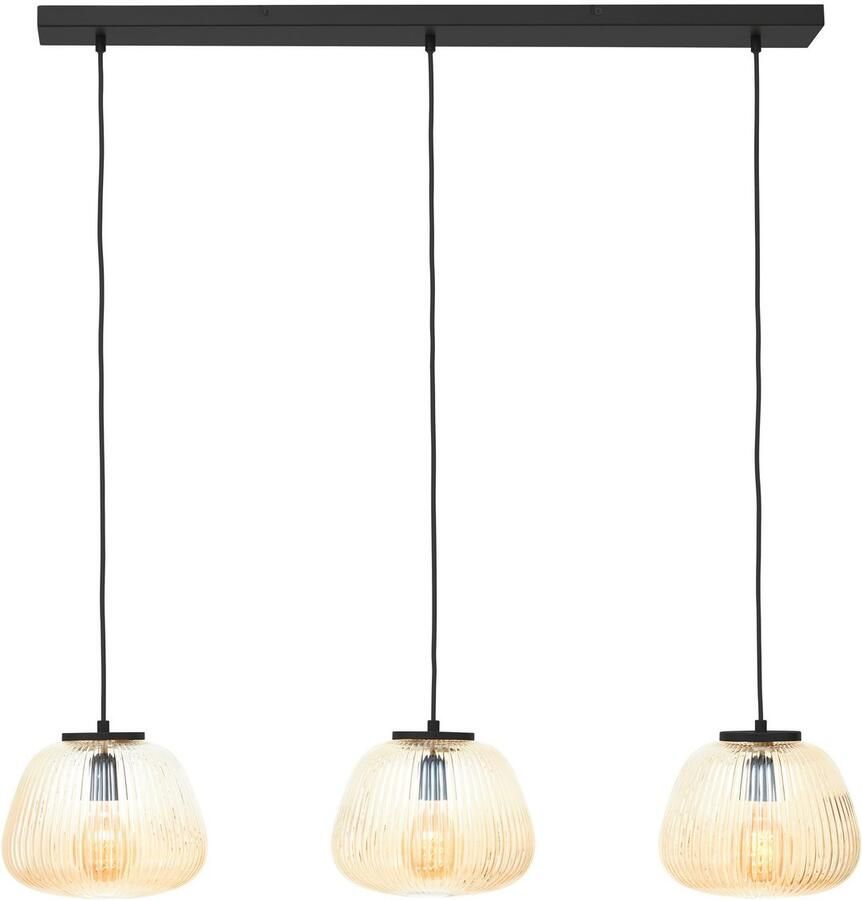 Brilliant Leuchten Hanglamp Kaizen Geribbeld glas 176 x 105 cm E27 inkortbaar amber-bernstein kleur (1 stuk) - Foto 2