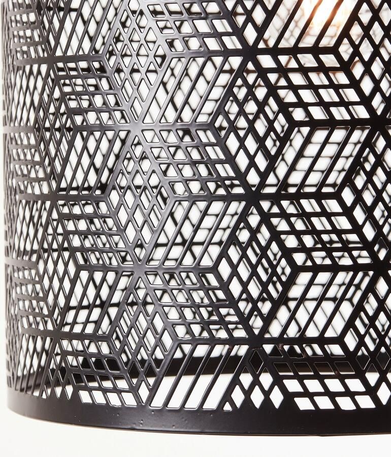 Brilliant Leuchten Hanglamp Santy 120 x 29 cm e27 metaal bamboe zwart natuurlijk