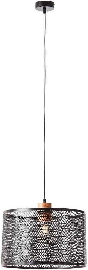 Brilliant Leuchten Hanglamp Santy 120 x 39 cm e27 inkortbaar metaal bamboe zwart natuurlijk - Foto 2