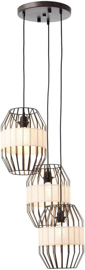Brilliant Leuchten Hanglamp Slope Hanglamp 3 fittingen zwart naturel (1 stuk) - Foto 2