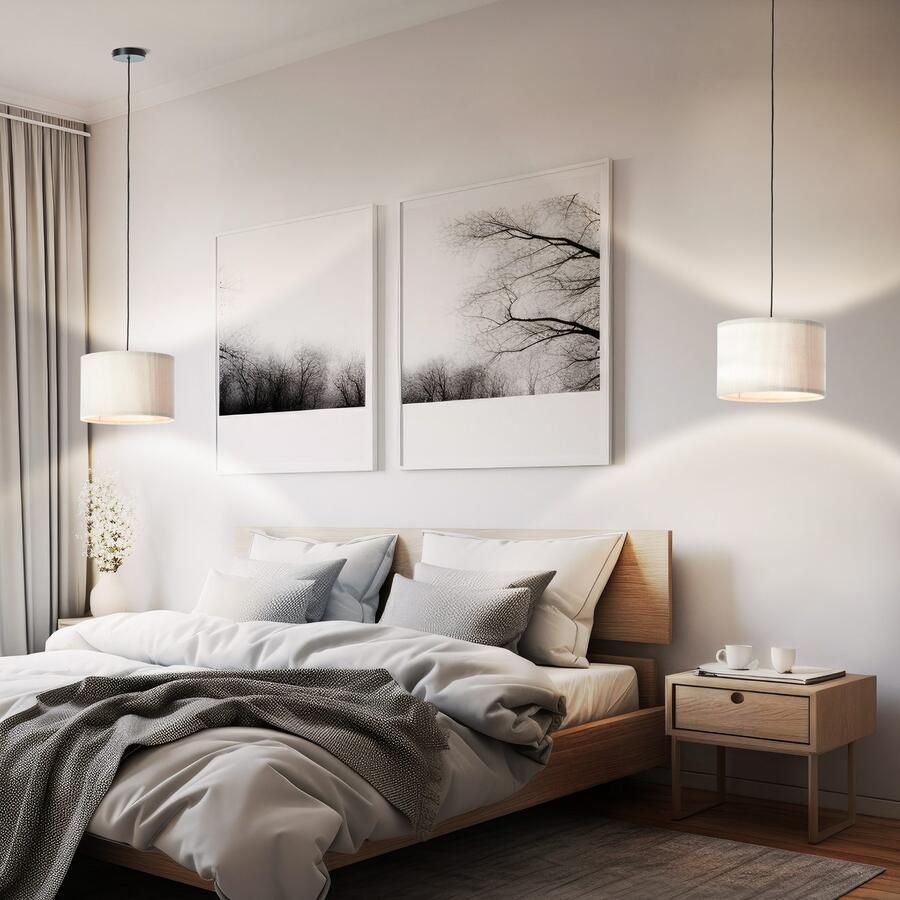 Brilliant Leuchten Hanglamp TONY met cord-lampenscherm 150 x 35 cm e27 inkortbaar textiel - Foto 4