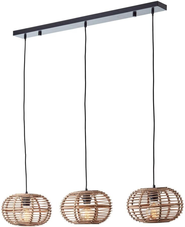 Brilliant Leuchten Hanglamp Woodball 3-vlamige bamboe hanglamp 3x e27 max. 40 w 142 cm x 111 cm (1 stuk) - Foto 2