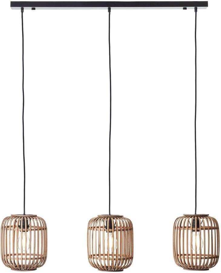 Brilliant Leuchten Hanglamp Woodrow Bamboelamp natuurstijl 130 x 105 cm E27 (1 stuk) - Foto 2