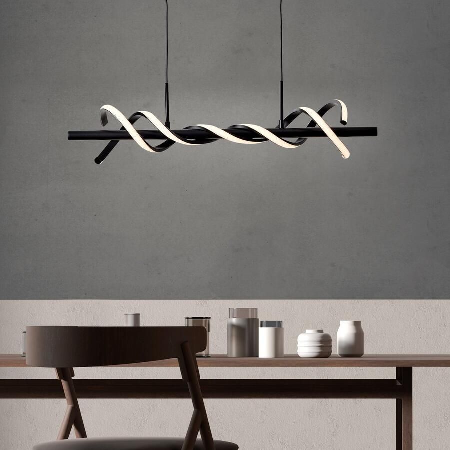 Brilliant Leuchten Led-hanglamp Amalie Hoogte 150 cm breedte 76 cm 2100 lm inkortbaar metaal kunststof zwart - Foto 3