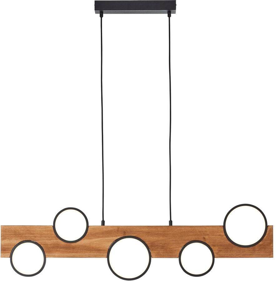 Brilliant Leuchten Led-hanglamp Cheesy 150 x 100 cm 4100 lm 3000 k hout metaal natuur zwart (1 stuk) - Foto 3