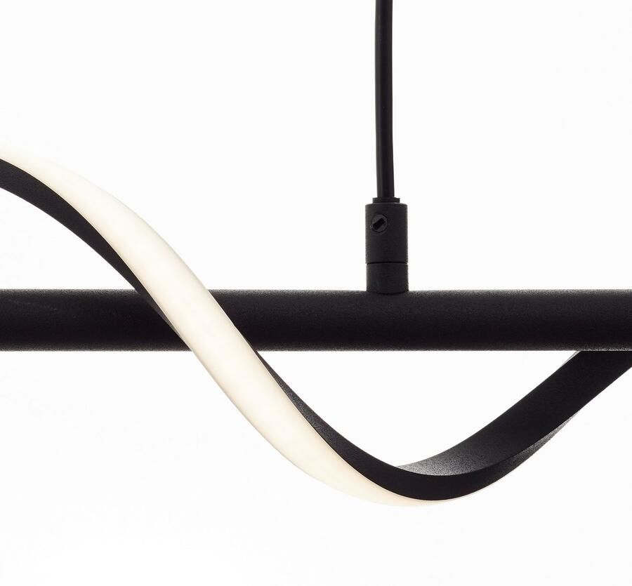 Brilliant Leuchten Led-hanglamp Eunice 80 cm breed 2600 lumen 4000 k in hoogte verstelbaar mat zwart (1 stuk)