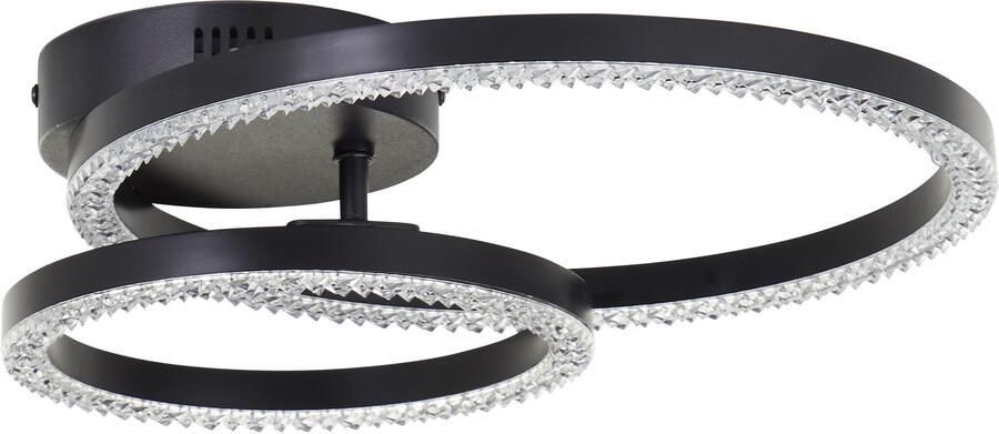 Brilliant Leuchten Led-plafondlamp AURELIA 40 x 30 cm 2500 lm 4000 k draaibaar kristaloptiek zwart - Foto 5