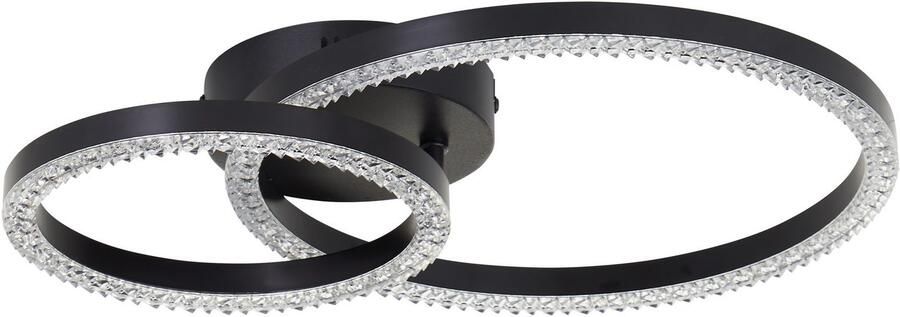 Brilliant Leuchten Led-plafondlamp AURELIA 40 x 30 cm 2500 lm 4000 k draaibaar kristaloptiek zwart - Foto 3