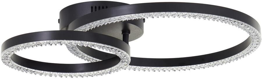 Brilliant Leuchten Led-plafondlamp AURELIA 40 x 30 cm 2500 lm 4000 k draaibaar kristaloptiek zwart - Foto 4