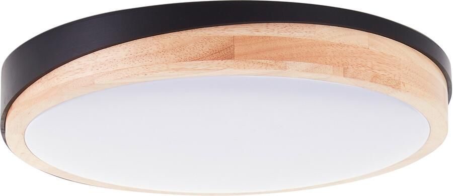 Brilliant Leuchten Led-plafondlamp Baarlo Ø 35 cm 2400 lm 3000 K 3-standen dimbaar hout metaal (1 stuk) - Foto 1